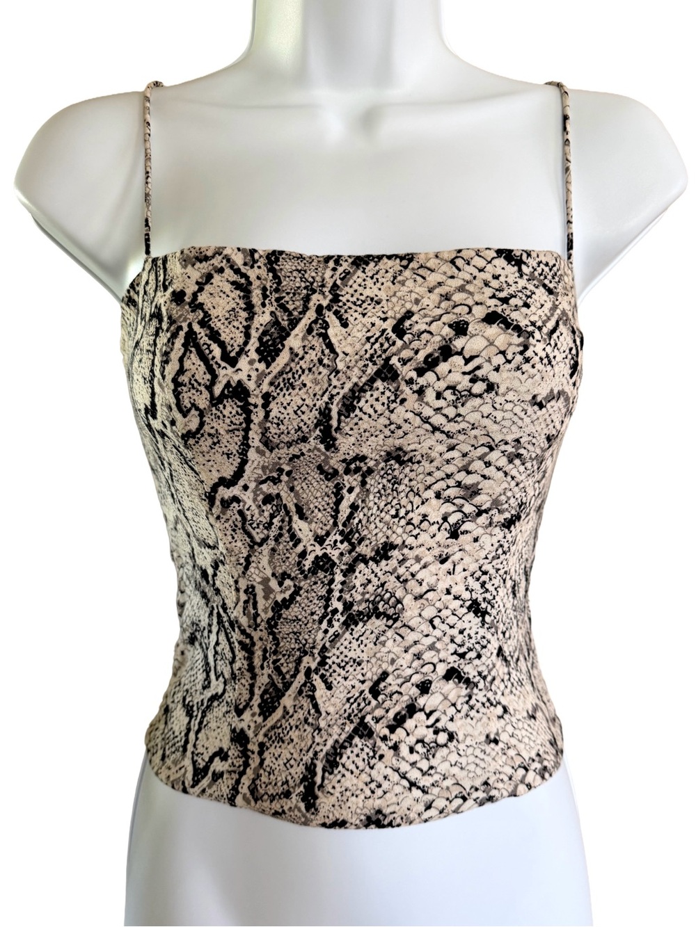 Reformation Meyer Shirred Snake-print Crepe Top In Snake Print SIZE: 2
